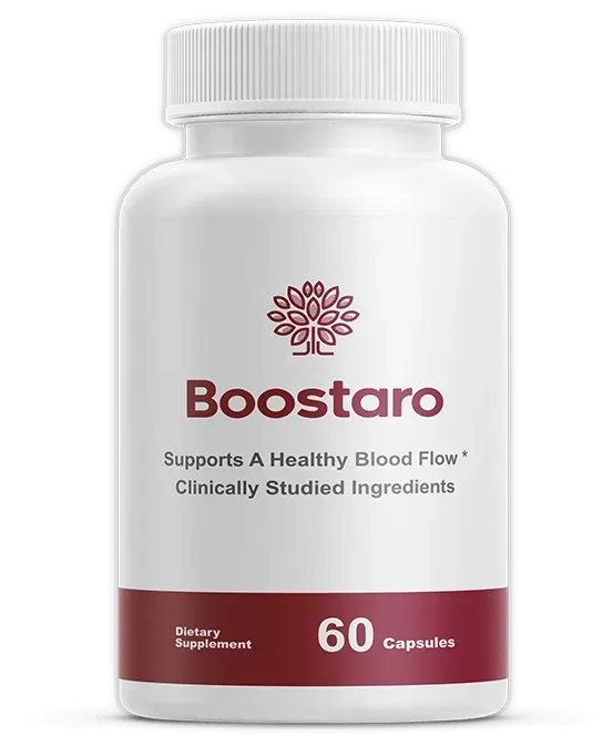 Boostaro supplement bottle for male vitality and blood flow support